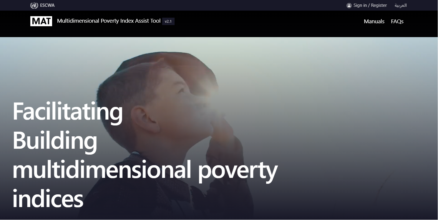 image on the MPI assist tool, with a title on facilitating multidimensional poverty indicies