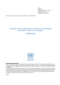 Economic Growth, Employment, and Poverty in Developing Economies: A focus on Arab Region cover