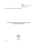 The impacts of the introduction of value added tax in Gulf Cooperation Council countries cover