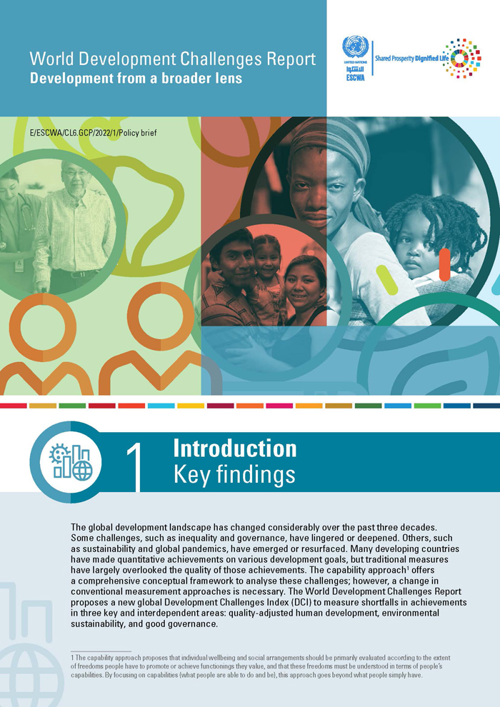 Policy brief on World Development Challenges Report: Development from a broader lens