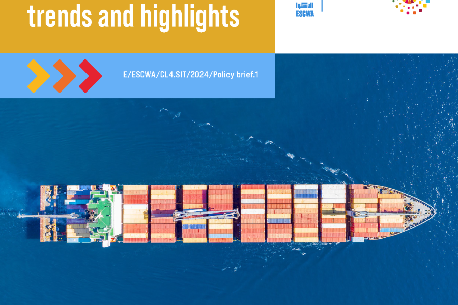 Cover of the report showing a sky view of a cargo ship at sea