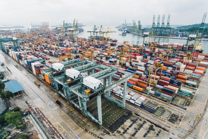 Image of seaport ships docking