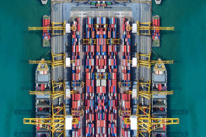 Image of port trade containers